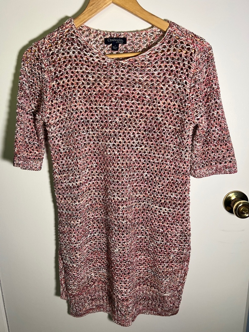 Chadwicks Open-Knit Elbow Sleeve Sweater Tunic size Small